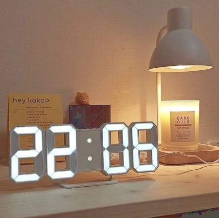 3D Digital Wall Clock LED Table Clock Time Alarm Temperature Date Sound Control Night Light With Remote Control Clock Images
